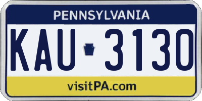 PA license plate KAU3130