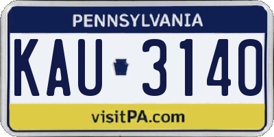PA license plate KAU3140