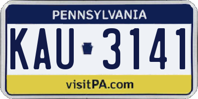 PA license plate KAU3141