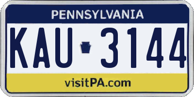 PA license plate KAU3144