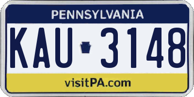 PA license plate KAU3148