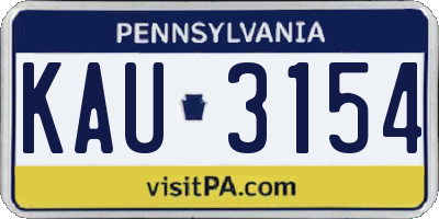 PA license plate KAU3154