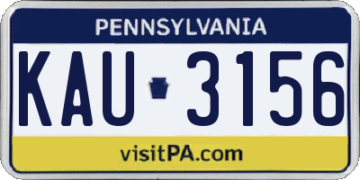 PA license plate KAU3156