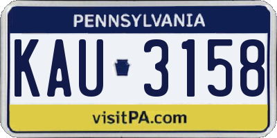 PA license plate KAU3158