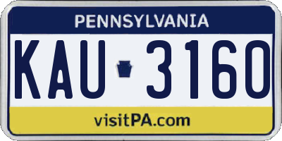 PA license plate KAU3160