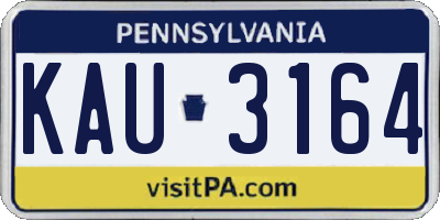 PA license plate KAU3164