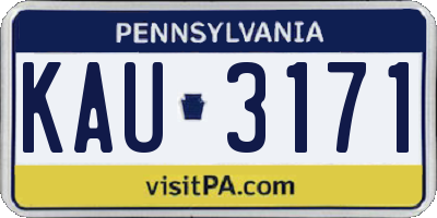 PA license plate KAU3171
