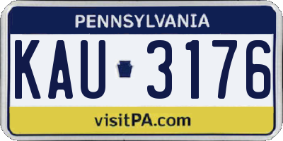 PA license plate KAU3176