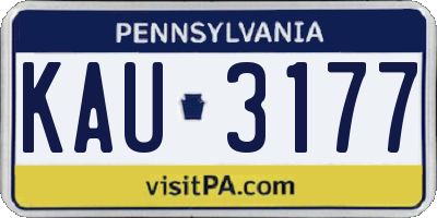 PA license plate KAU3177