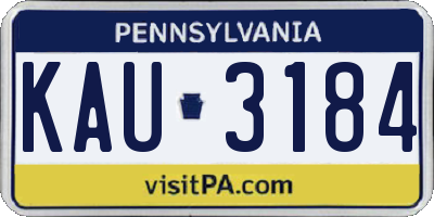 PA license plate KAU3184