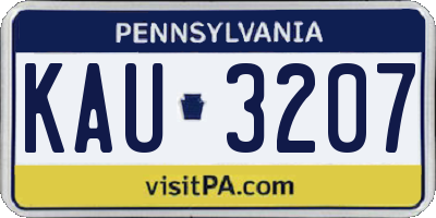 PA license plate KAU3207