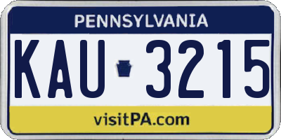 PA license plate KAU3215