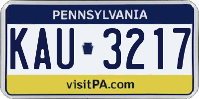 PA license plate KAU3217