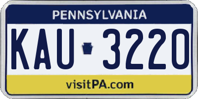PA license plate KAU3220