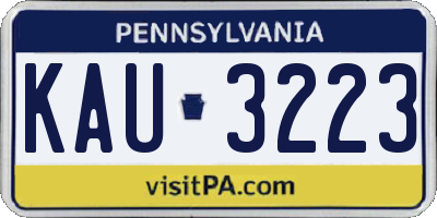 PA license plate KAU3223
