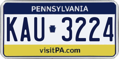 PA license plate KAU3224