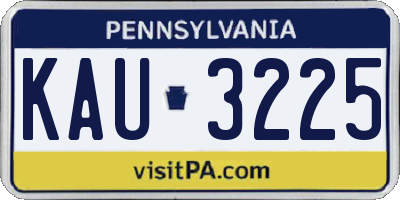 PA license plate KAU3225