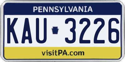 PA license plate KAU3226