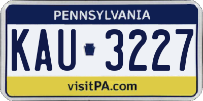 PA license plate KAU3227
