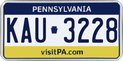 PA license plate KAU3228