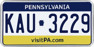 PA license plate KAU3229