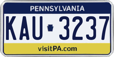 PA license plate KAU3237