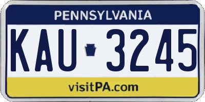 PA license plate KAU3245