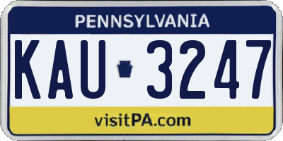 PA license plate KAU3247