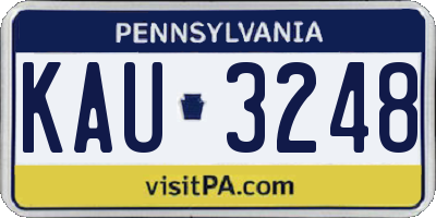 PA license plate KAU3248