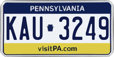 PA license plate KAU3249