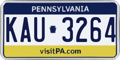 PA license plate KAU3264