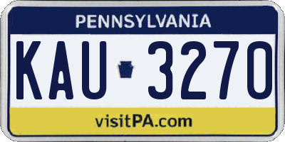 PA license plate KAU3270