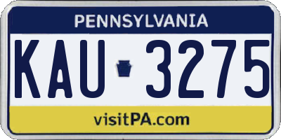 PA license plate KAU3275