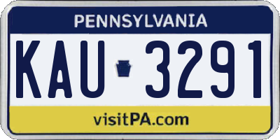 PA license plate KAU3291