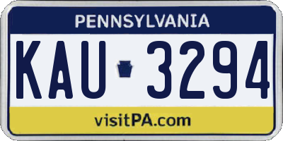 PA license plate KAU3294