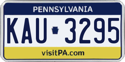 PA license plate KAU3295