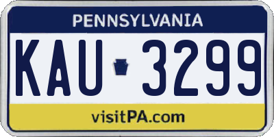 PA license plate KAU3299