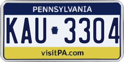 PA license plate KAU3304