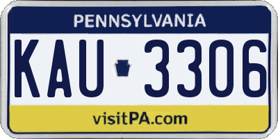 PA license plate KAU3306