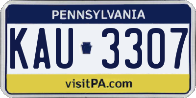 PA license plate KAU3307