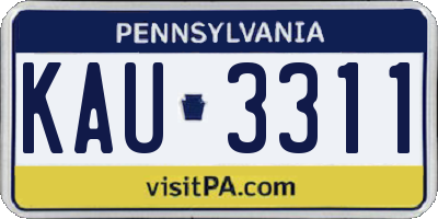 PA license plate KAU3311