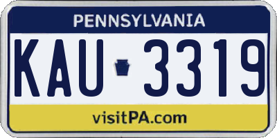 PA license plate KAU3319