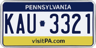 PA license plate KAU3321