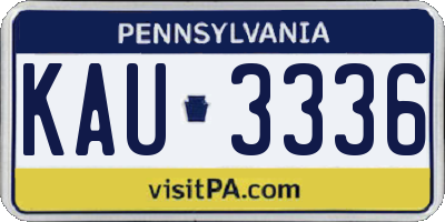 PA license plate KAU3336
