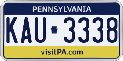 PA license plate KAU3338