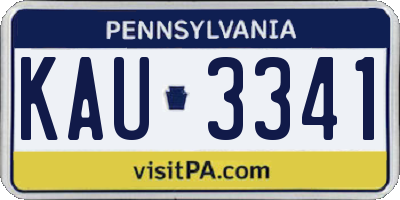 PA license plate KAU3341
