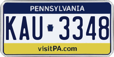 PA license plate KAU3348