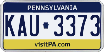 PA license plate KAU3373