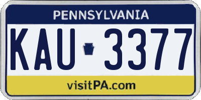 PA license plate KAU3377