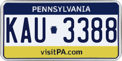 PA license plate KAU3388